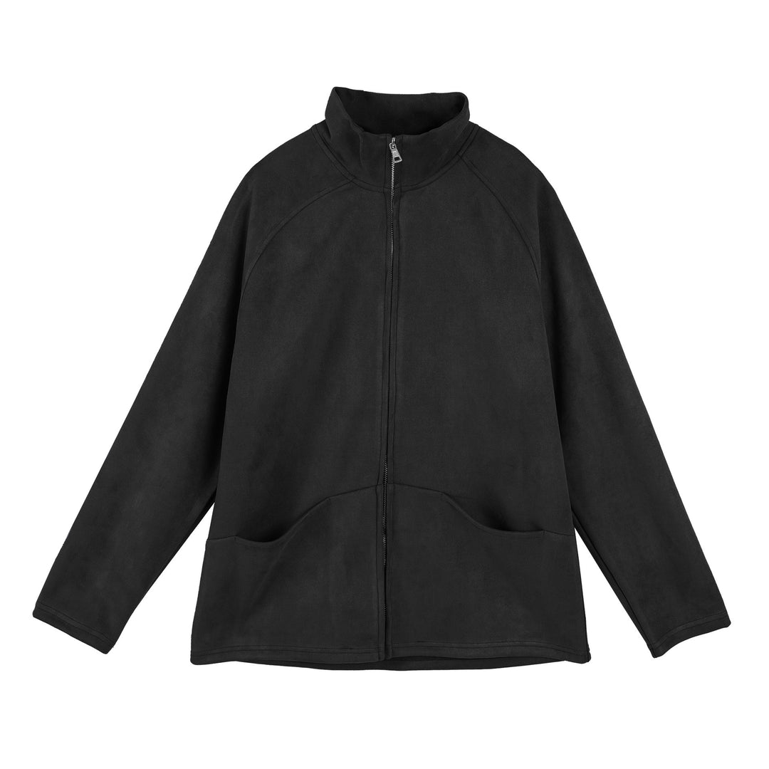 Damen Fleecejacke mit hohem Kragen und praktischen Taschen EB