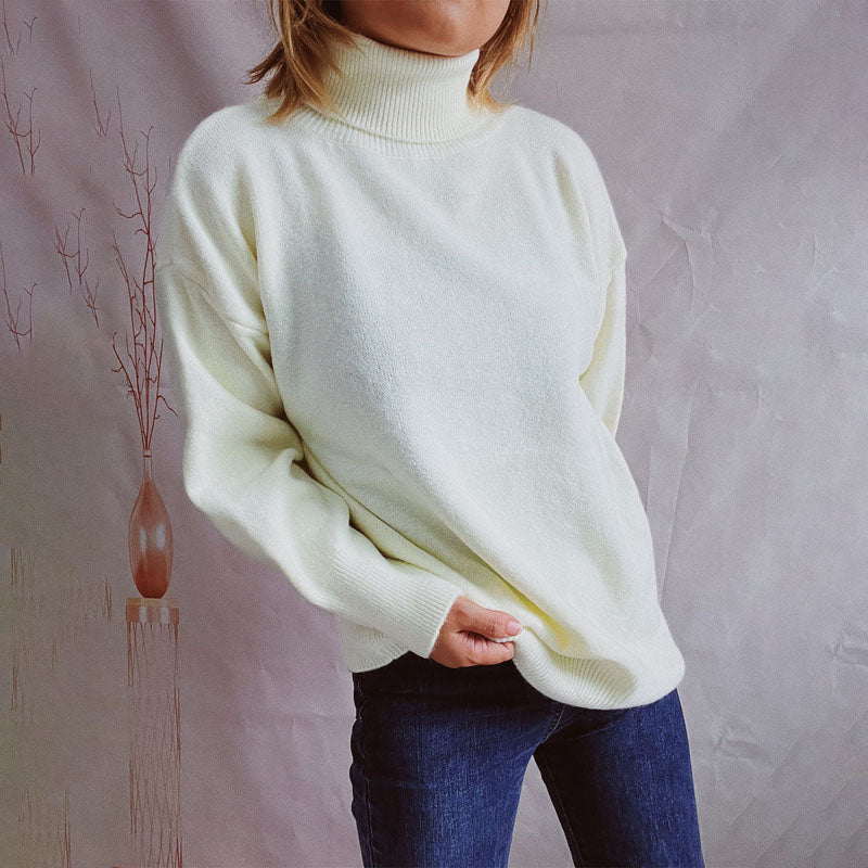 EB | Einfarbiger Warmer Strickpullover Für Alltag