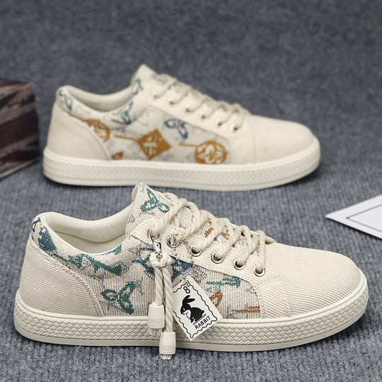 Damen Lässige Canvas-Sneakers mit einzigartigem Druckdesign EB