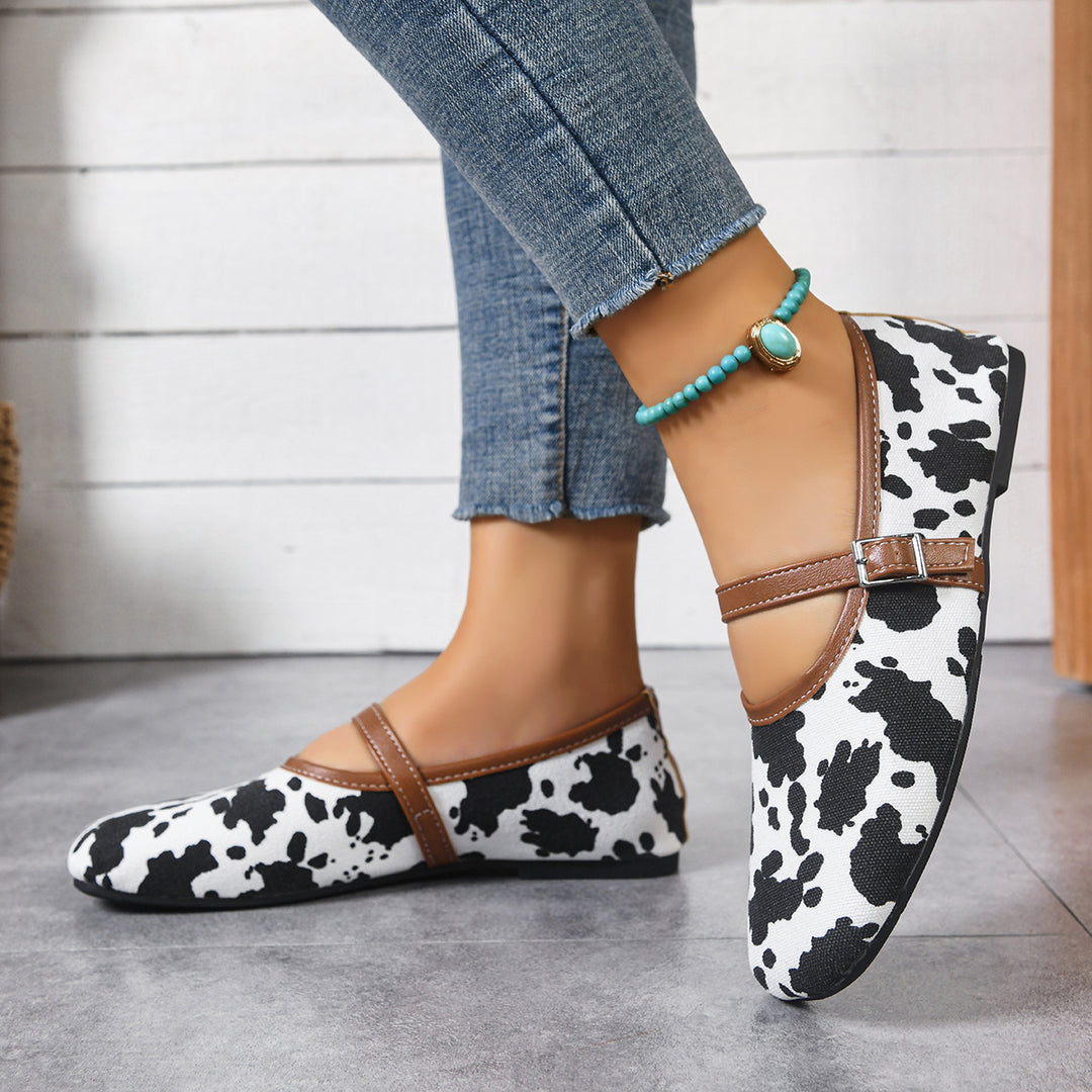 Damen  flache Mary-Jane Ballerinas mit verstellbarem Riemchen und gepolsterter Komfortinnensohle EB