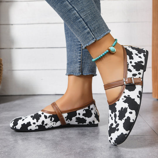 Damen  flache Mary-Jane Ballerinas mit verstellbarem Riemchen und gepolsterter Komfortinnensohle EB