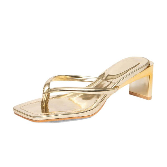 Damen Fashionable Riemchen-Sandalen mit glanzvollem Absatz EB