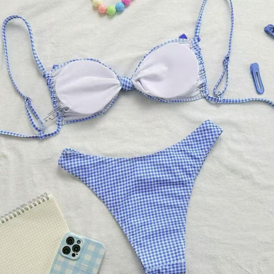 Damen Bikini-Set mit Rüschendetails und verstellbaren Trägern EB
