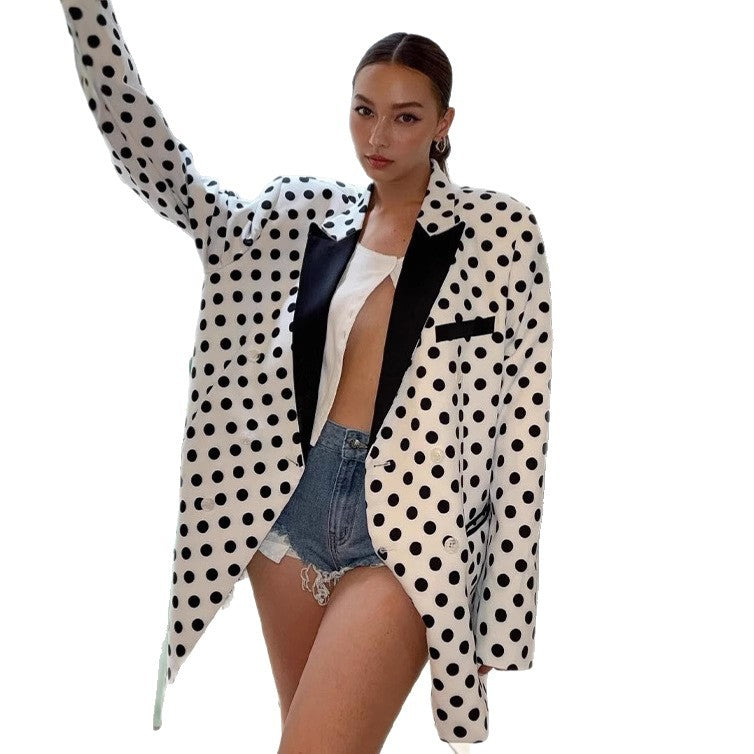 Damen Oversized Blazer mit Punkten EB