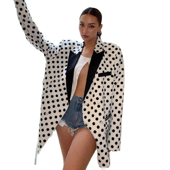 Damen Oversized Blazer mit Punkten EB
