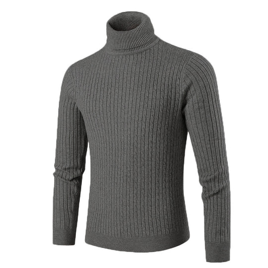 Herren modischer Rollkragenpullover aus strukturiertem Strick EB