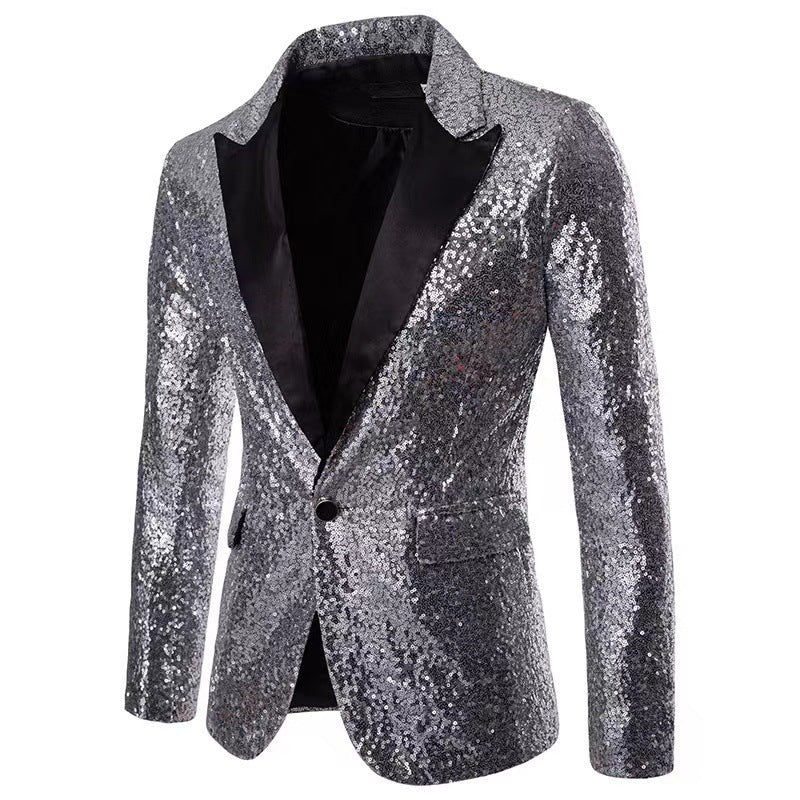 Herren schimmernder Pailletten Blazer EB