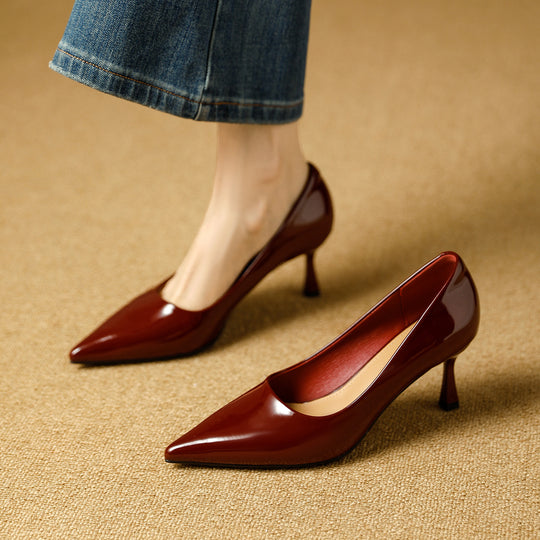 Damen elegante spitze Pumps mit komfortablem Absatz EB