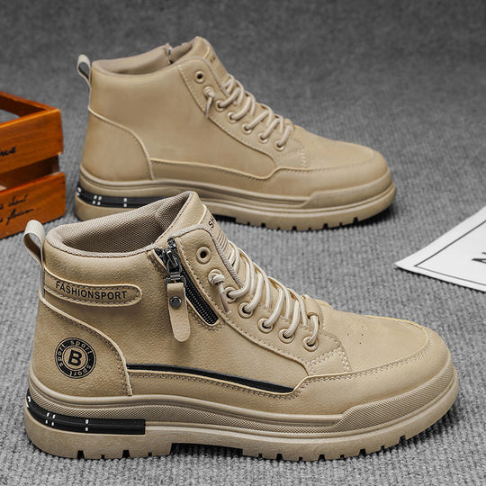 Damen Hohe Schnürstiefel mit praktischer Reißverschlussöffnung und robuster Profilsohle EB
