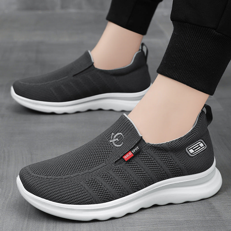 Herren nan atmungsaktiver Slip-On Strick-Freizeitschuh mit elastischem Einstieg, gepolsterter Komfortsohle und rutschfester Wellenlaufsohle EB
