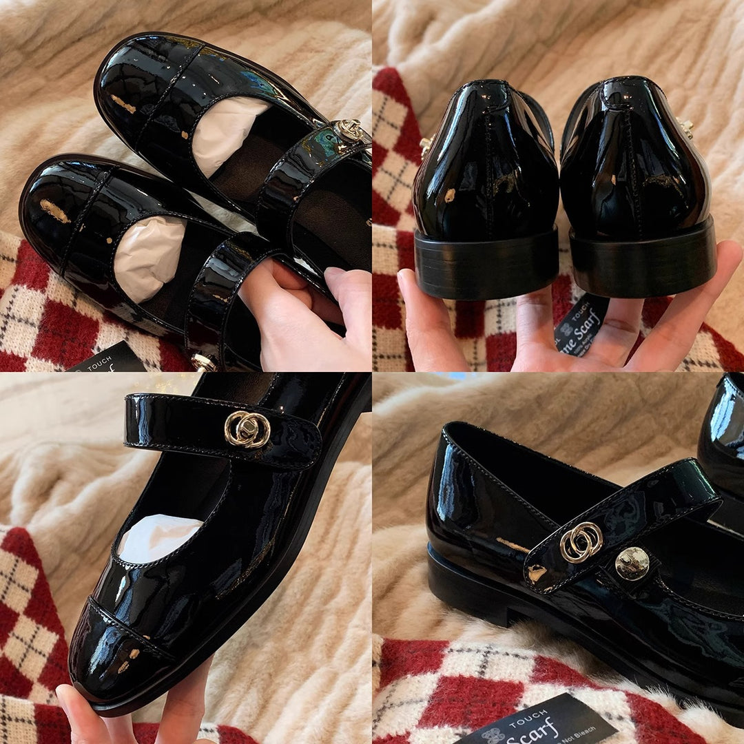 Damen Ballerinas mit eleganter Riemchenverzierung und modischem Kontrastdesign EB