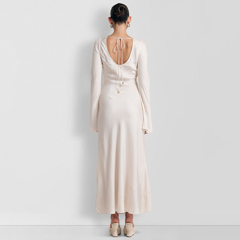 Damen Maxi-Kleid mit floralem Druck und langen Ärmeln EB