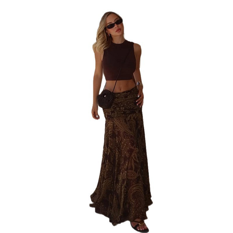 Damen Maxikleid mit tiefem Ausschnitt und eleganter Paisley-Optik EB
