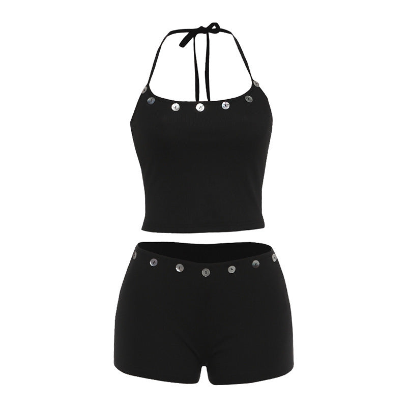 Damen Bikini-Set mit modernen Pailletten-Details und verstellbaren Trägern EB