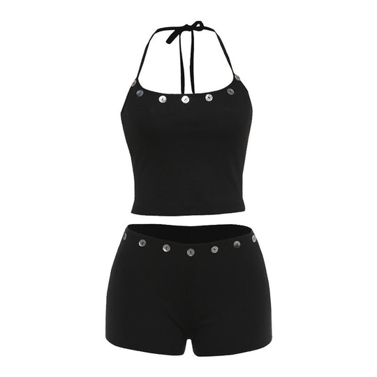 Damen Bikini-Set mit modernen Pailletten-Details und verstellbaren Trägern EB