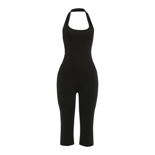 Damen Eleganter und figurbetonter Jumpsuit mit hochgeschlossenem Kragen EB