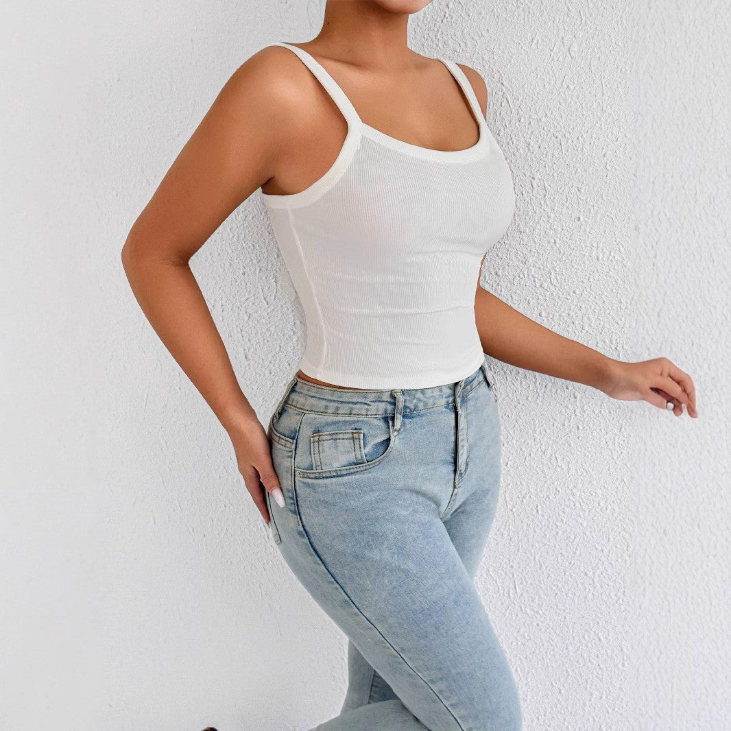 Damen Trägershirt aus Rippenstoff mit figurbetontem Schnitt EB