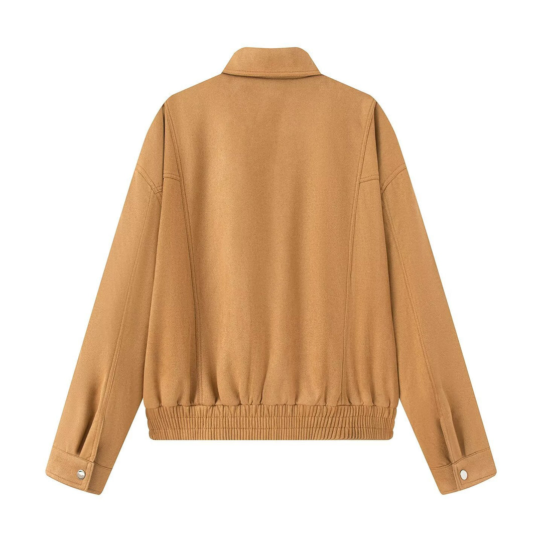 Damen stylische Übergangsjacke mit ausgefallenem Kragen EB