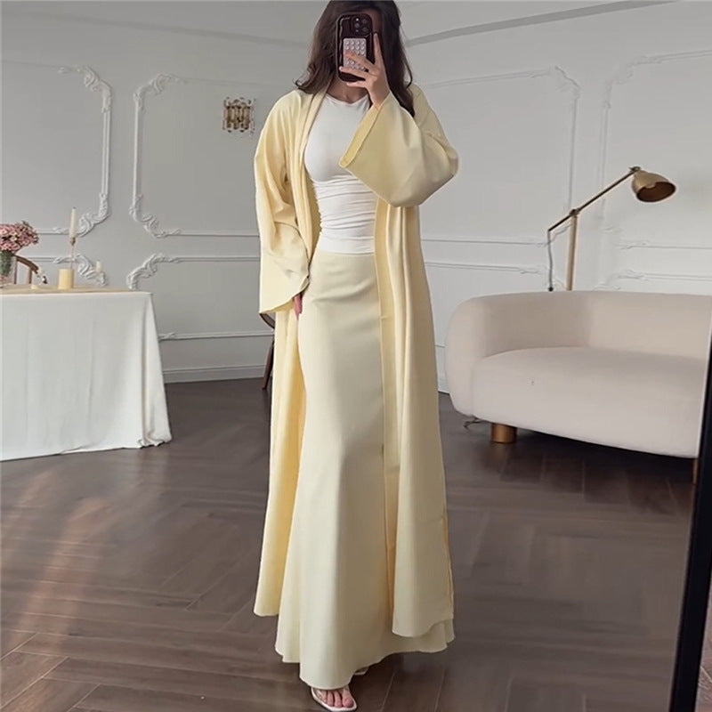 Damen eleganter Langmantel mit weich fließender Silhouette EB