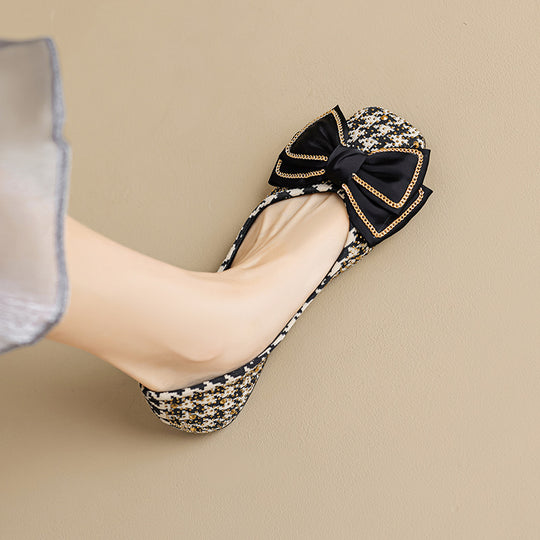 Damen Ballerinas mit eleganter Schleifenapplikation und funkelndem Strass EB