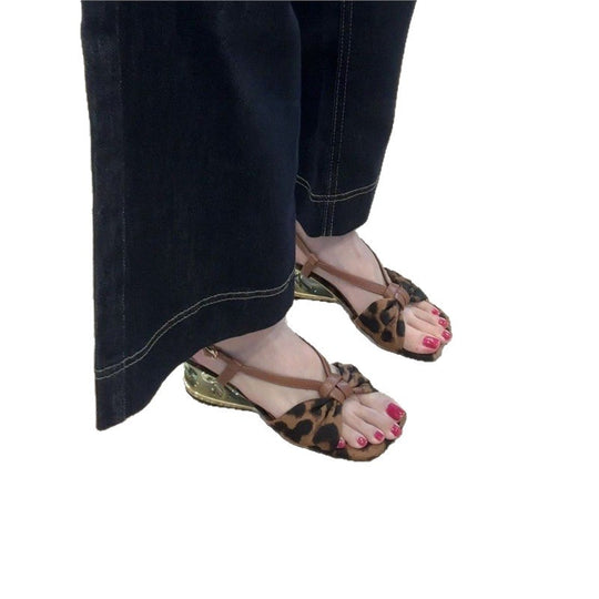 Damen elegante Bogen-Sandalen mit Riemchen EB