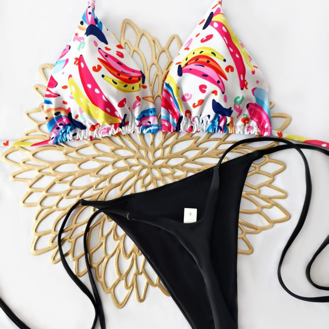 Damen Bikini-Set mit trendigem Animal-Print und modischem Schleifen-Detail EB