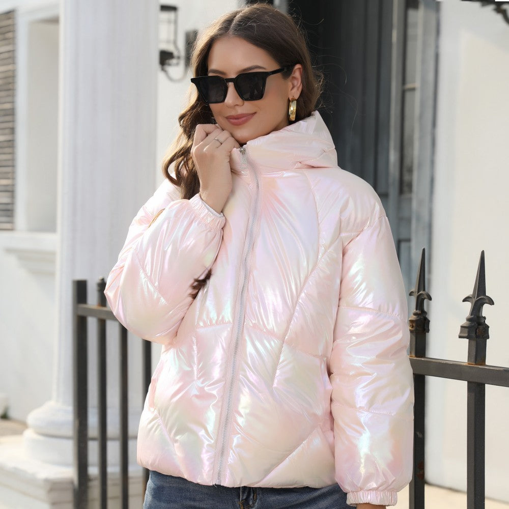 Damen Hochglänzende Steppjacke EB