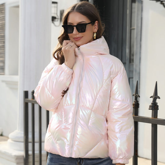 Damen Hochglänzende Steppjacke EB