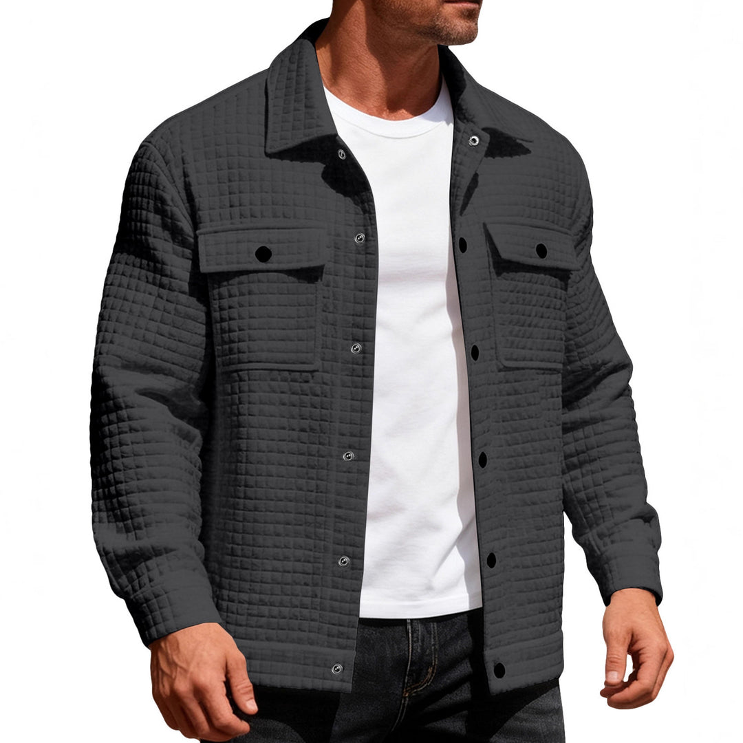 Herren nan gequiltete Hemdjacke im Overshirt-Stil mit Druckknopfleiste und aufgesetzten Brustklappen EB