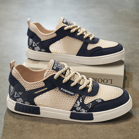 Unisex atmungsaktive Freizeit-Sneaker mit luftigen Mesh-Einsätzen und Bandana-Muster EB