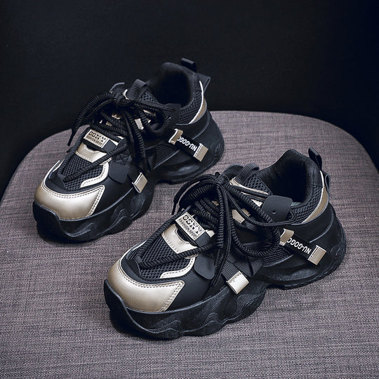 Damen Sportliche Chunky Sneakers mit atmungsaktivem Mesh und modischen Akzenten EB
