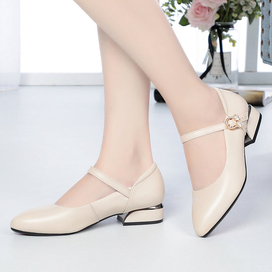 Damen Mary Jane Pumps mit modischem Schmuckdetail und komfortablem Blockabsatz EB