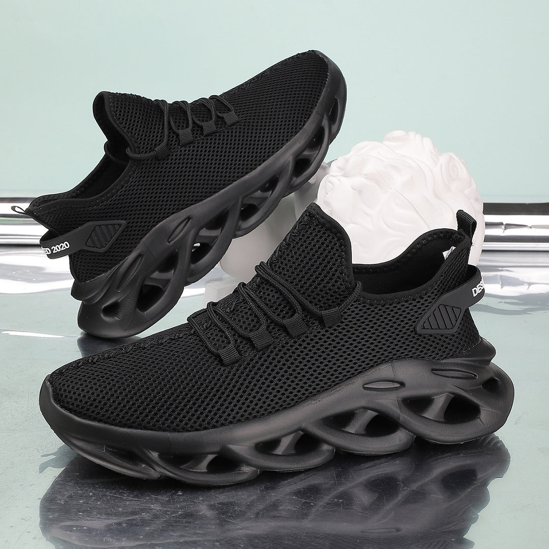 Unisex innovative Mesh‑Runner mit belüfteter Wabenstruktur, skulpturierter Hohlkern‑Plateausohle und sockenähnlichem Schaft EB