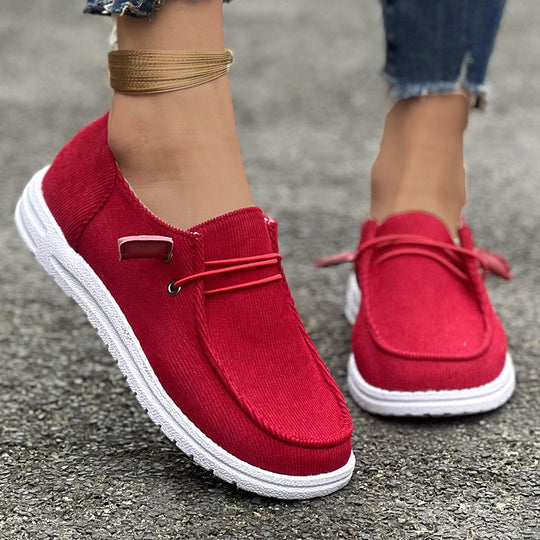 Damen Mode Slip-On Schuhe mit rutschfester Sohle und elastischem Band EB