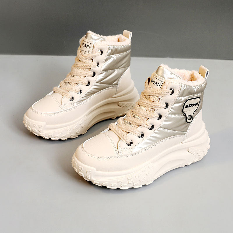 Damen Winterliche High-Top Sneaker mit kuscheligem Innenfutter und robustem Sohlenprofil EB