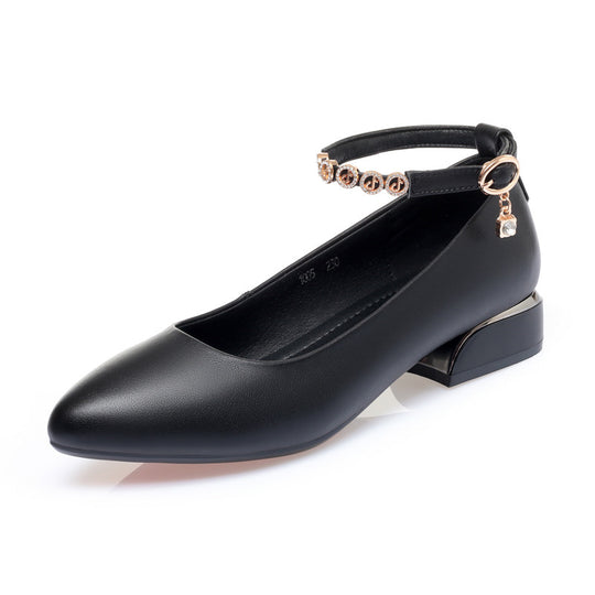Damen Elegante Mary Jane Pumps mit verstellbarem Riemen und funkelndem Schmuckdetail EB