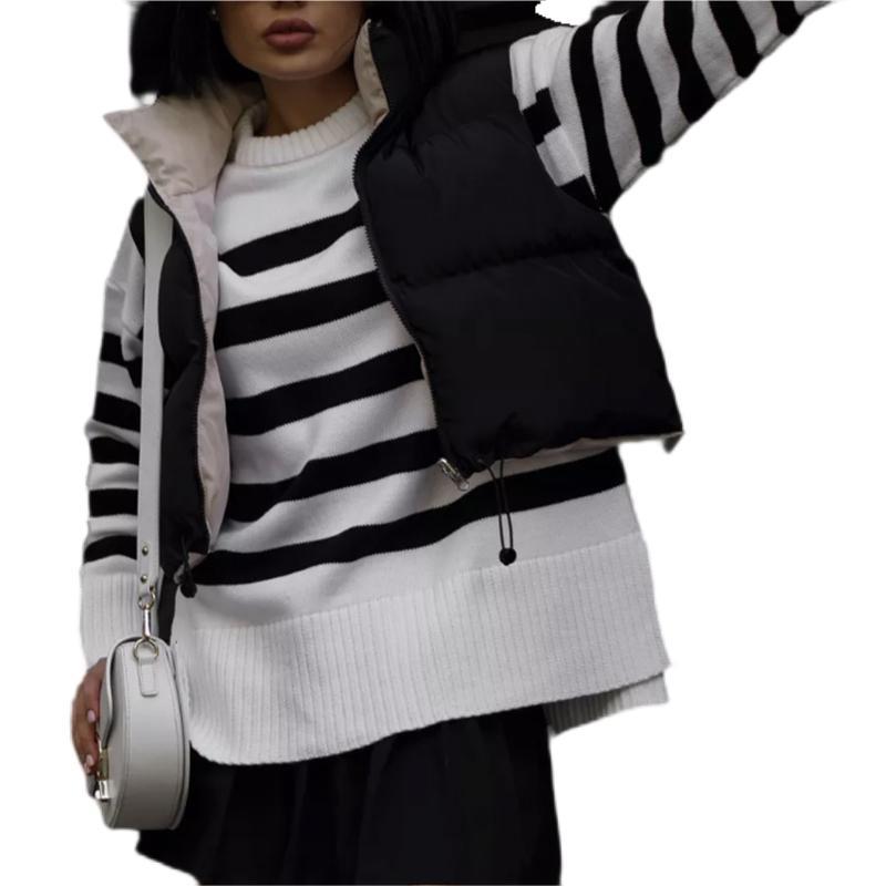 Damen Oversized Pullover mit Streifenmuster EB