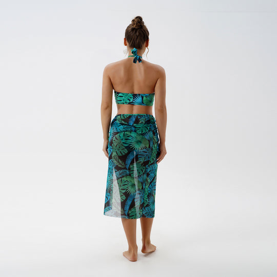 Damen Modischer Bikini mit transparenter Strandpareo EB