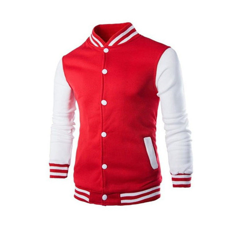 Herren Sportliche Collegejacke mit kontrastierenden Ärmeln und komfortablem Schnitt EB