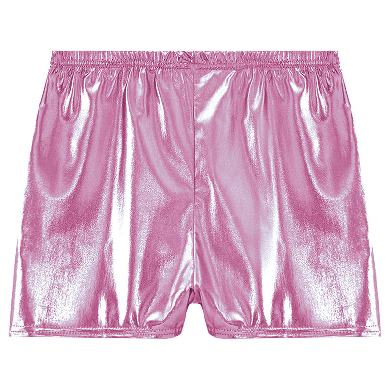 Damen Sportliche Shorts aus glänzendem Material EB