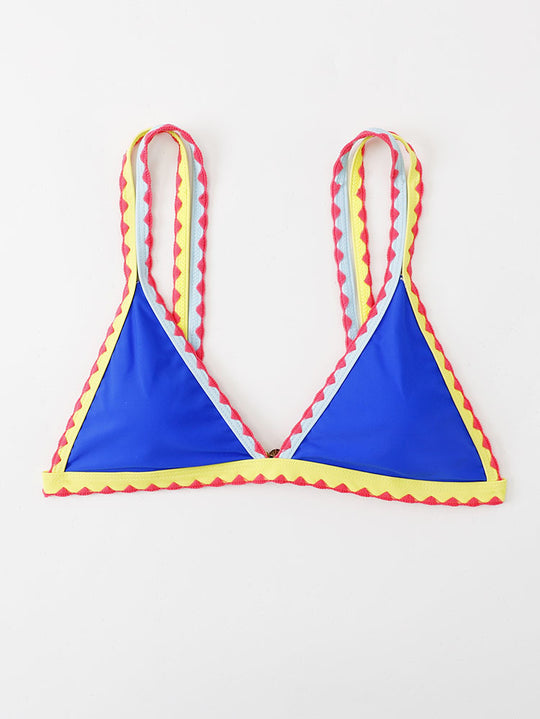 Damen Triangel-Bikini mit buntem Spitzenband EB