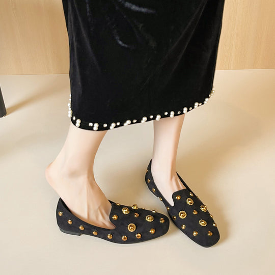 Damen Mokassin-Schuhe mit modischer Verzierungen und komfortabler Sohle EB