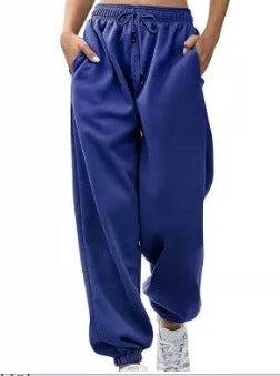Damen nan relaxed Highwaist-Jogginghose mit elastischem Bund, Kordelzug und gerippten Saumbündchen EB