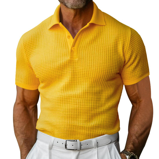 Herren nan strukturiertes Poloshirt mit Waffelpiqué und tailliertem Schnitt EB