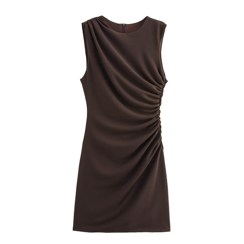 Damen ärmelloses Minikleid mit Rüschendetails EB