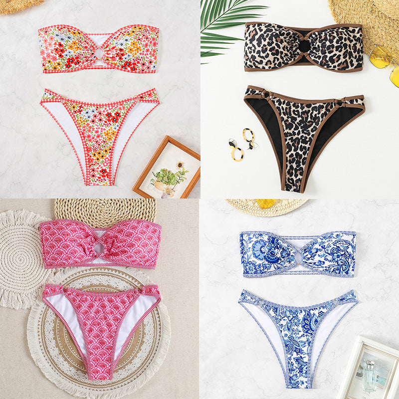 Damen Bandeau Badeanzug Set EB
