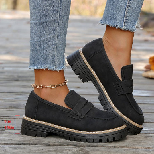 Damen Slip-On Mokassins mit rutschfester Profilsohle und elegantem Design EB