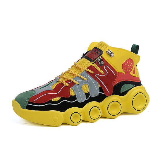 Damen Sportliche High-Top Sneakers mit farbenfrohem Design EB