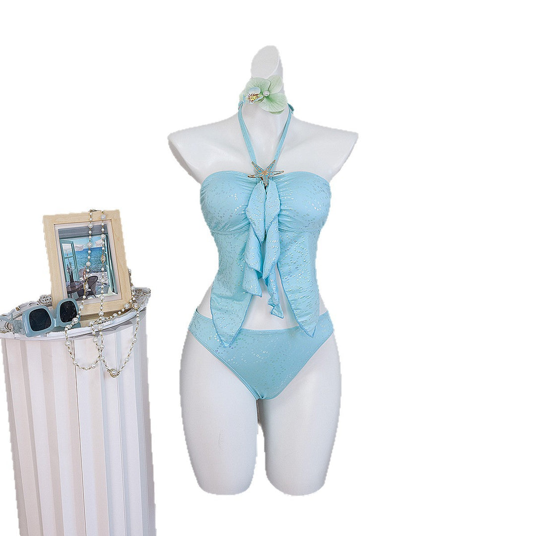 Damen Bandeau-Bikini mit Rüschen EB