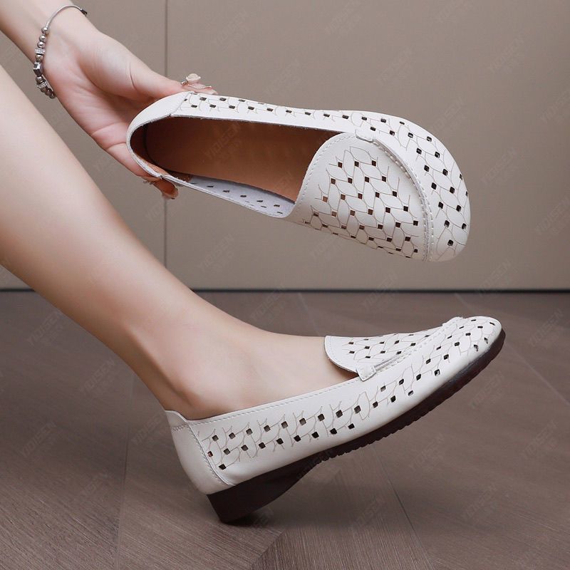Damen luftige Ballerina-Schuhe mit modischem Flechtdesign EB